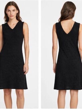 Sleeveless Black V-Neck Midi Dress - Brand: